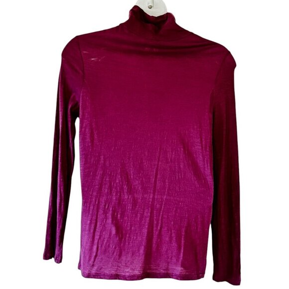 Pact Featherweight Slub Relaxed Turtleneck Berry Color Organic Cotton Women's XL - Picture 5 of 8